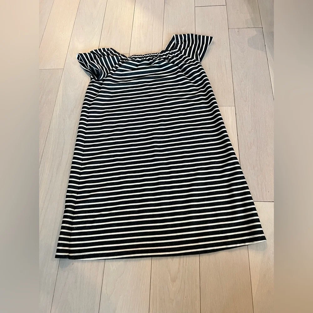 Madewell Melody Striped Mini Off Shoulder Dress S